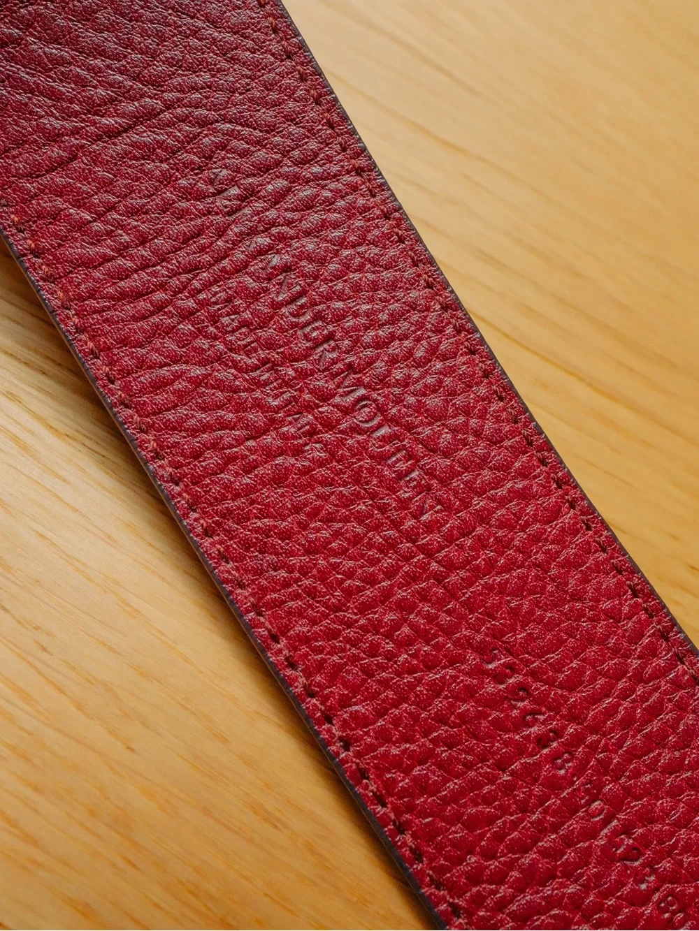 Alexander McQueen Extra Long Burgundy Leather Wrap Belt 74”
